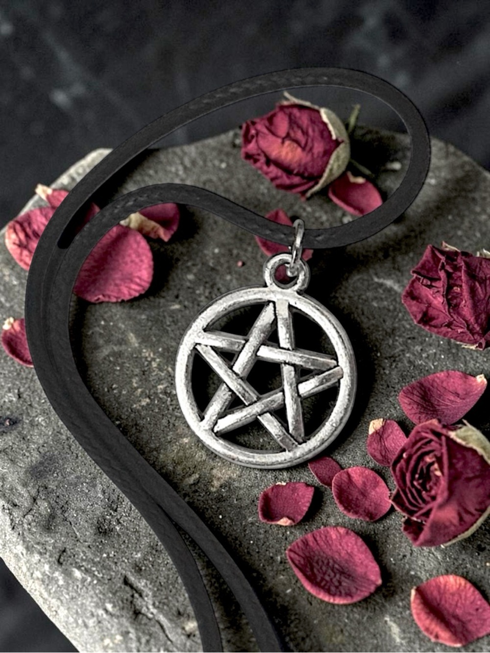 5 For $25💫Silver Pentagram Charm Necklace on Black Cord